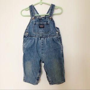 Baby girls Oshkosh B’gosh denim overalls size 12mo